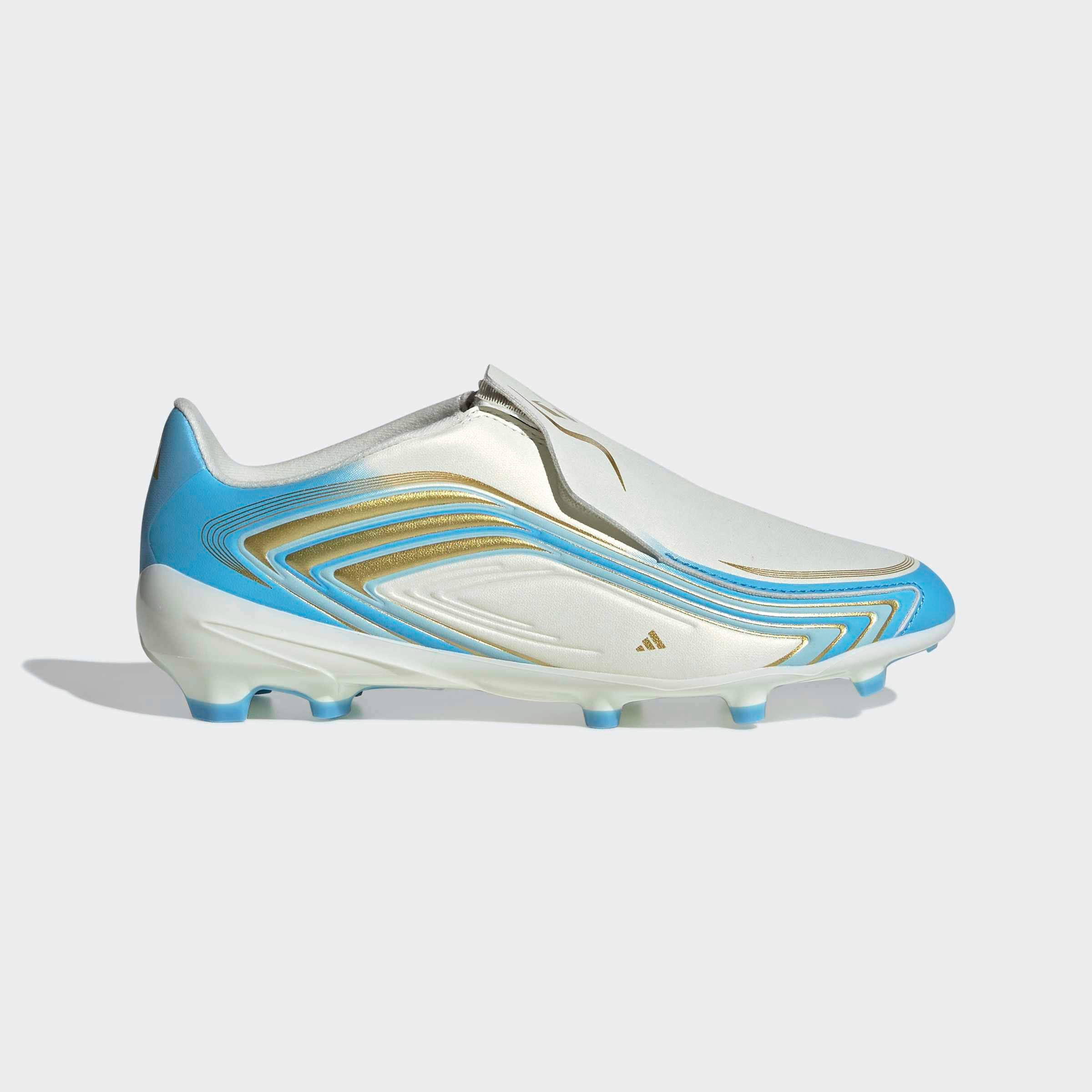 adidas Performance F50 MESSI LEAGUE KIDS, FESTE BÖDEN, OHNE SCHNÜRSENKEL Fußballschuh Außensohle für Rasen und feste Böden, für Jugendliche & Kinder
