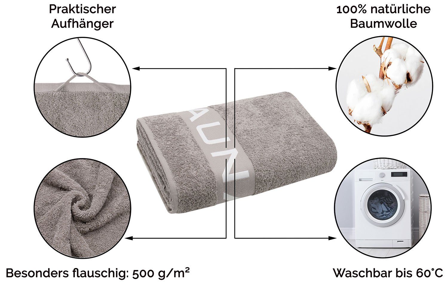 ZOLLNER Saunatuch, Walkfrottier (1-St), 80 x 200 cm, 100% Baumwolle, vom Ho günstig online kaufen