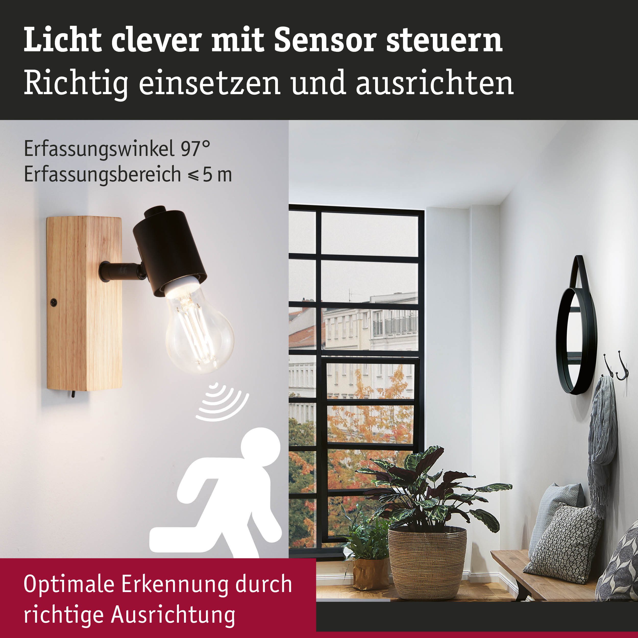 Paulmann LED-Filament AGL Motion & Daylight Sensor 806lm 2700K 7W klar 230V, E27, 1 St., Warmweiß, Daylight Sensor – Bild 4 von 5