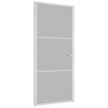 vidaXL Haustür Innentür 93x201,5 cm Weiß Mattglas und Aluminium Zimmertür Glastür