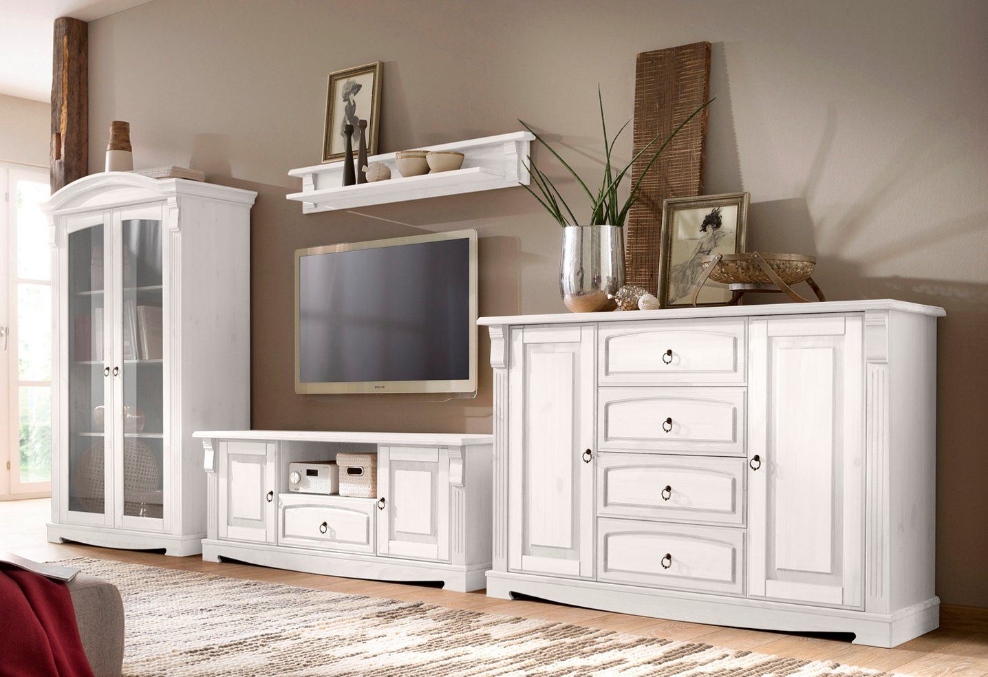 OTTO home Wohnwand Anna, (Set, 4-St), aus massiver Kiefer, FSC®, im romanti günstig online kaufen