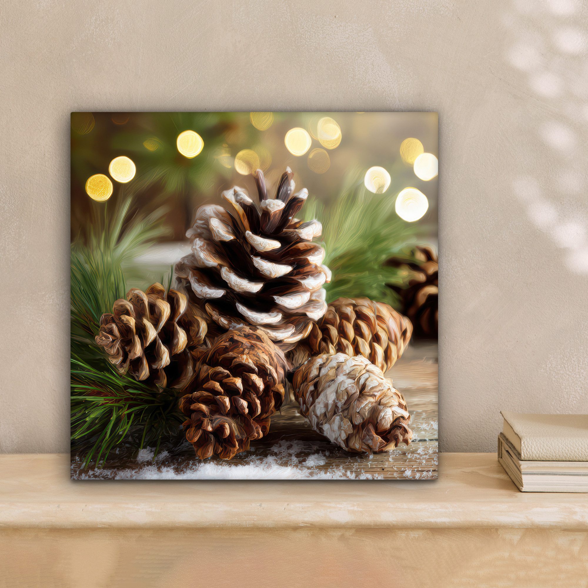 OneMillionCanvasses® Leinwandbild Tannenzapfen - Weihnachtsstimmung - Braun günstig online kaufen