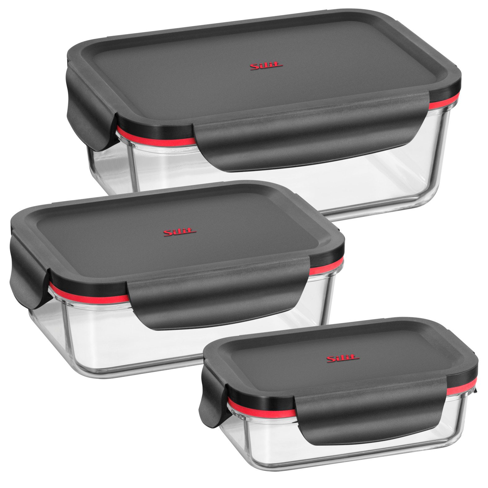 Silit Vorratsdose Storio, Glas, Kunststoff, (Set, 3-tlg), mit Aromadeckel