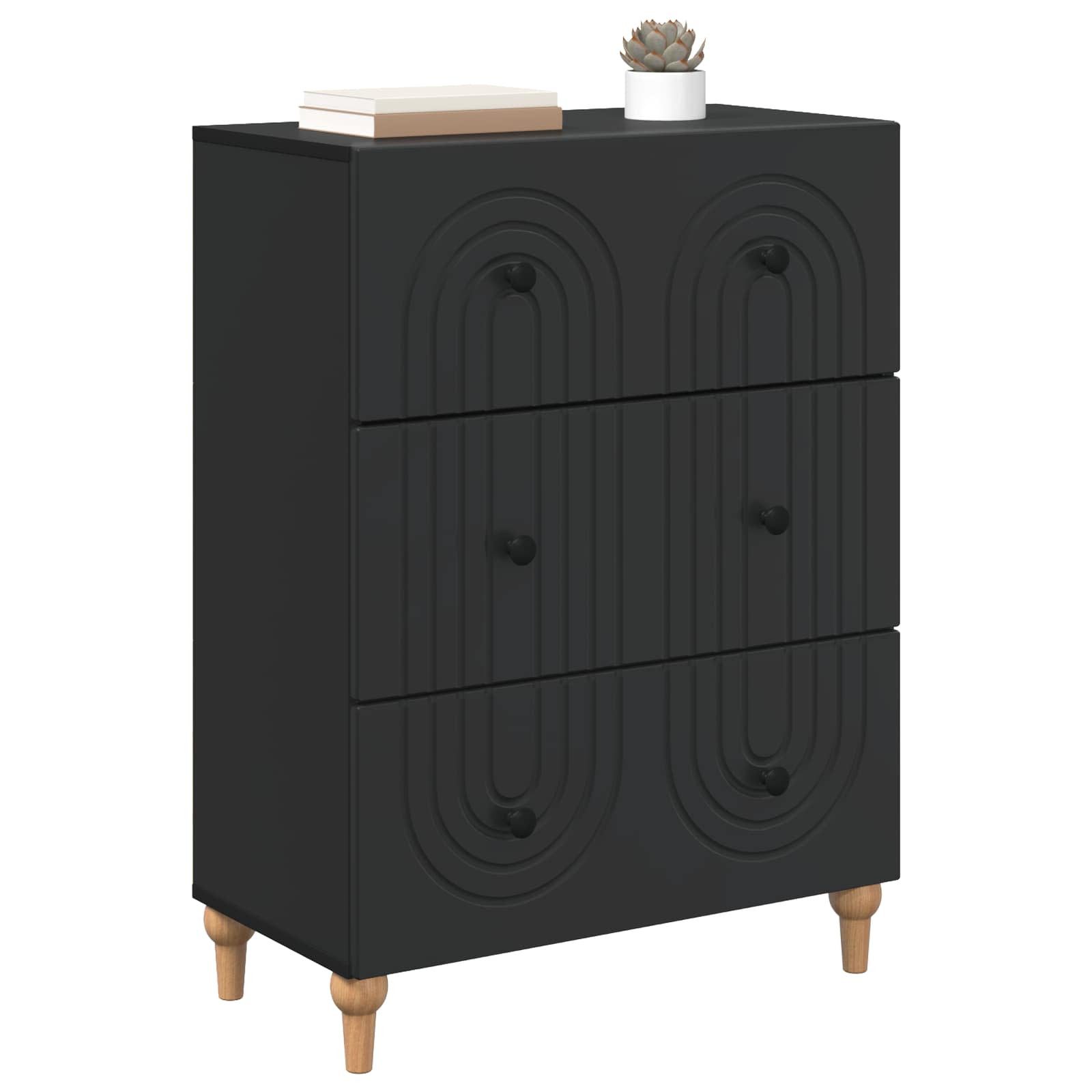 vidaXL Schranksystem Schubladenschrank Schwarz 66 x 34,5 x 90 cm Holzwerkstoff (1-St)