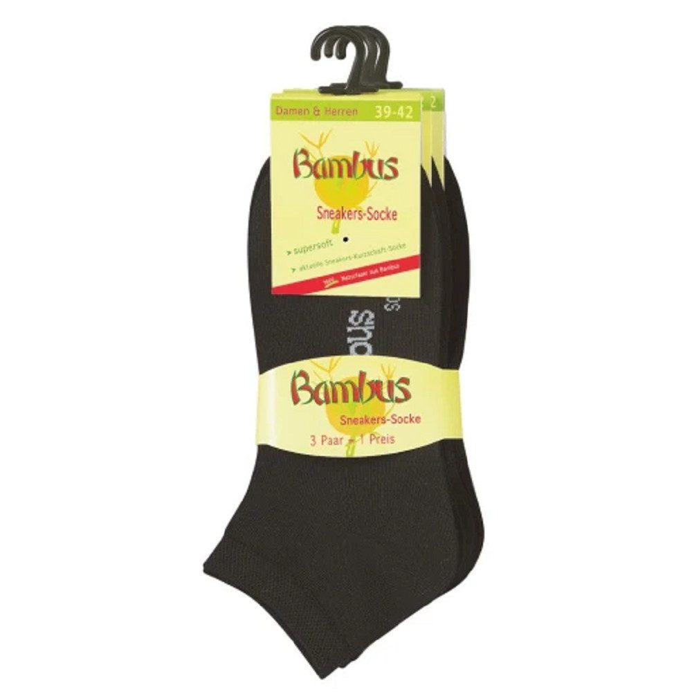 Socks 4 Fun Sneakersocken Sneaker Bambus (3-er Bündel, 1-Paar, 3 Paar) besonders weich