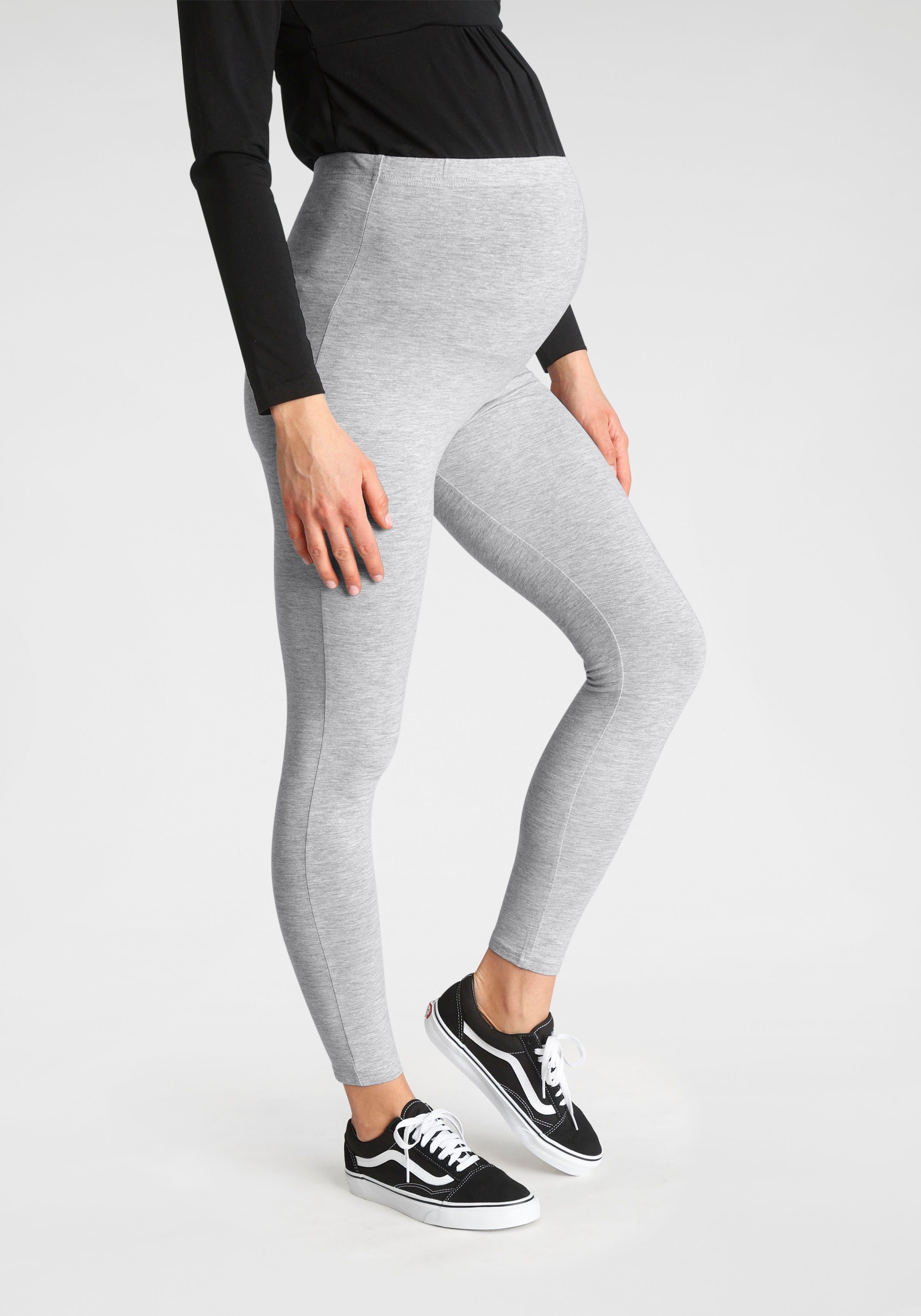 Neun Monate Umstandshose 2 Stück Umstands-Hosen für Schwangerschaft und Stillzeit (Packung, 2-tlg) 2er Pack Leggings für Schwangerschaft & Stillzeit
