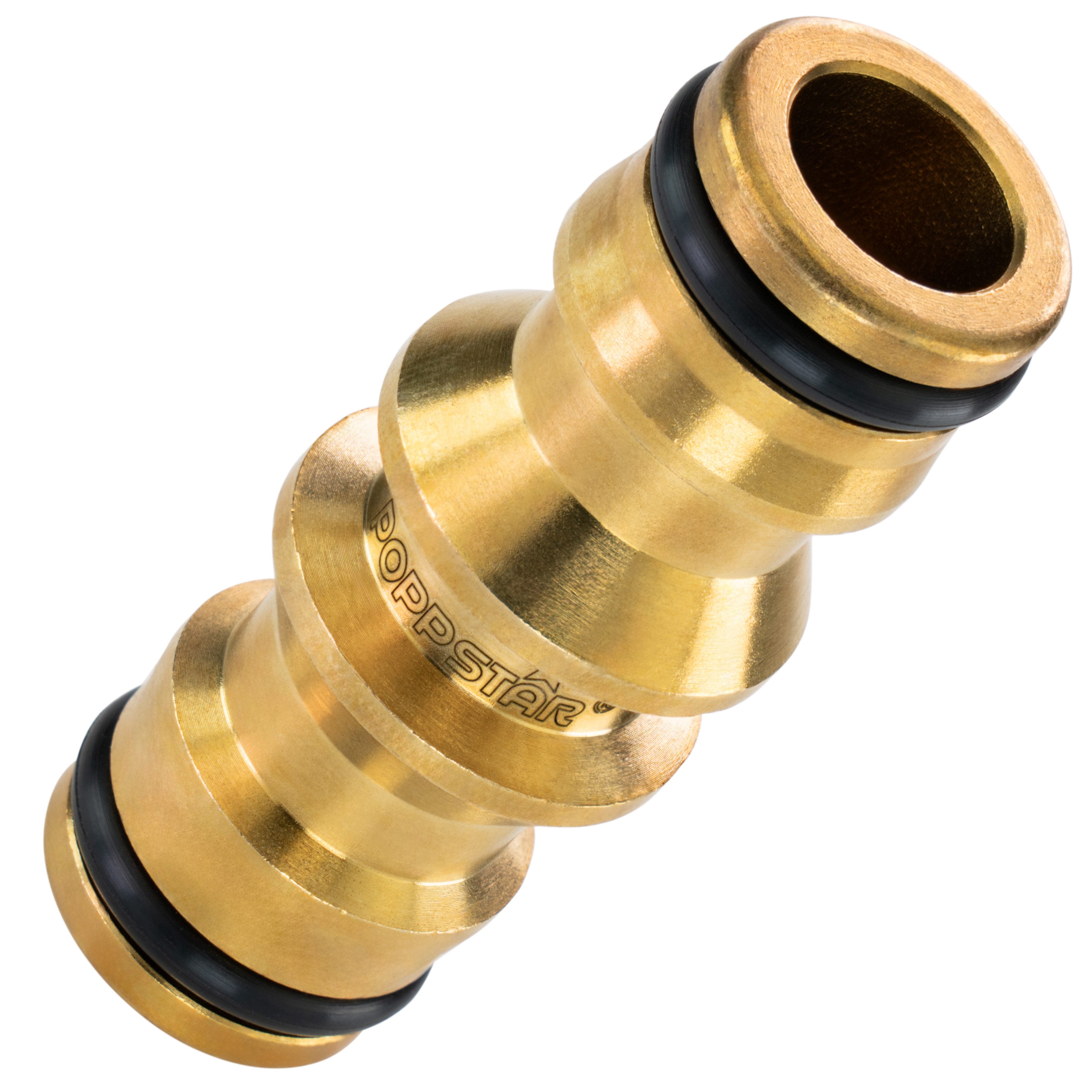 Poppstar Schlauchverbinder, (1-tlg), Messing Schlauchverbinder für Gartenschlauch-Kupplung