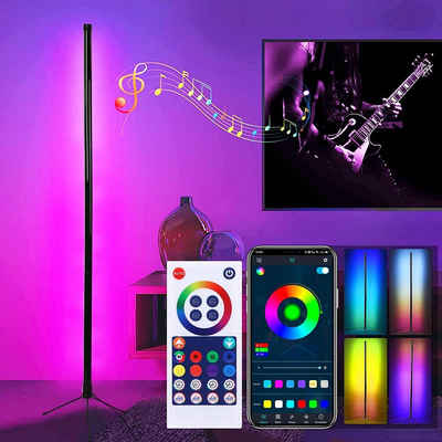 MUPOO LED Stehlampe Led Stehlampe Dimmbar Wohnzimmer Mit Fernbedienung App Musik Sync, USB-betrieben, Musik Sync, Timer, 210+ dynamische Modi