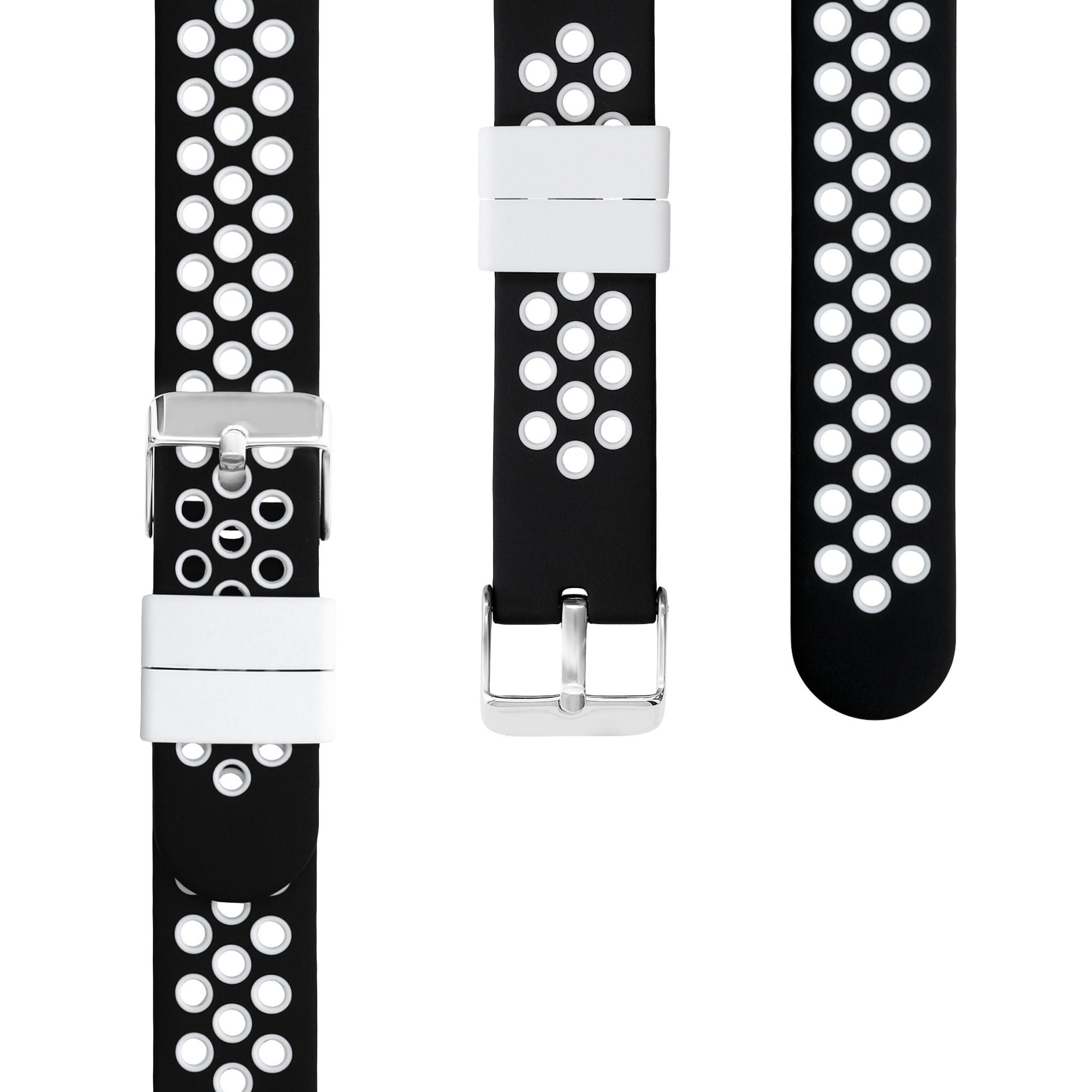 kwmobile Uhrenarmband 2x Sportarmband für TPU Silikon Armband Fitnesstracker Schwarz Watch Huawei Set Fit