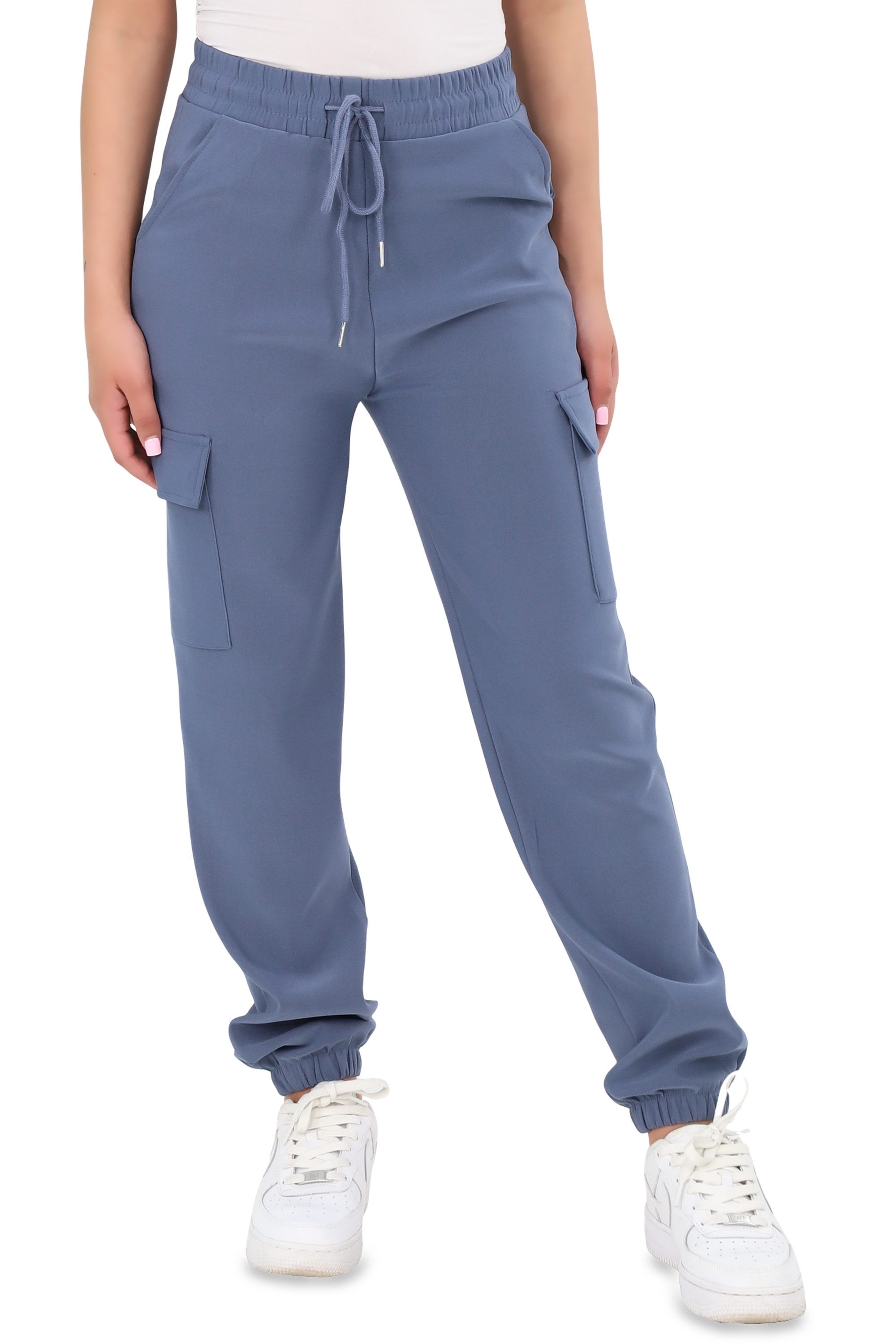 malito more than fashion Jogginghose malito Damen Jogginghose mit elastischem Beinabschluss und Seitentasch Freizeithose Sweathose Loose Fit mit Seitentaschen
