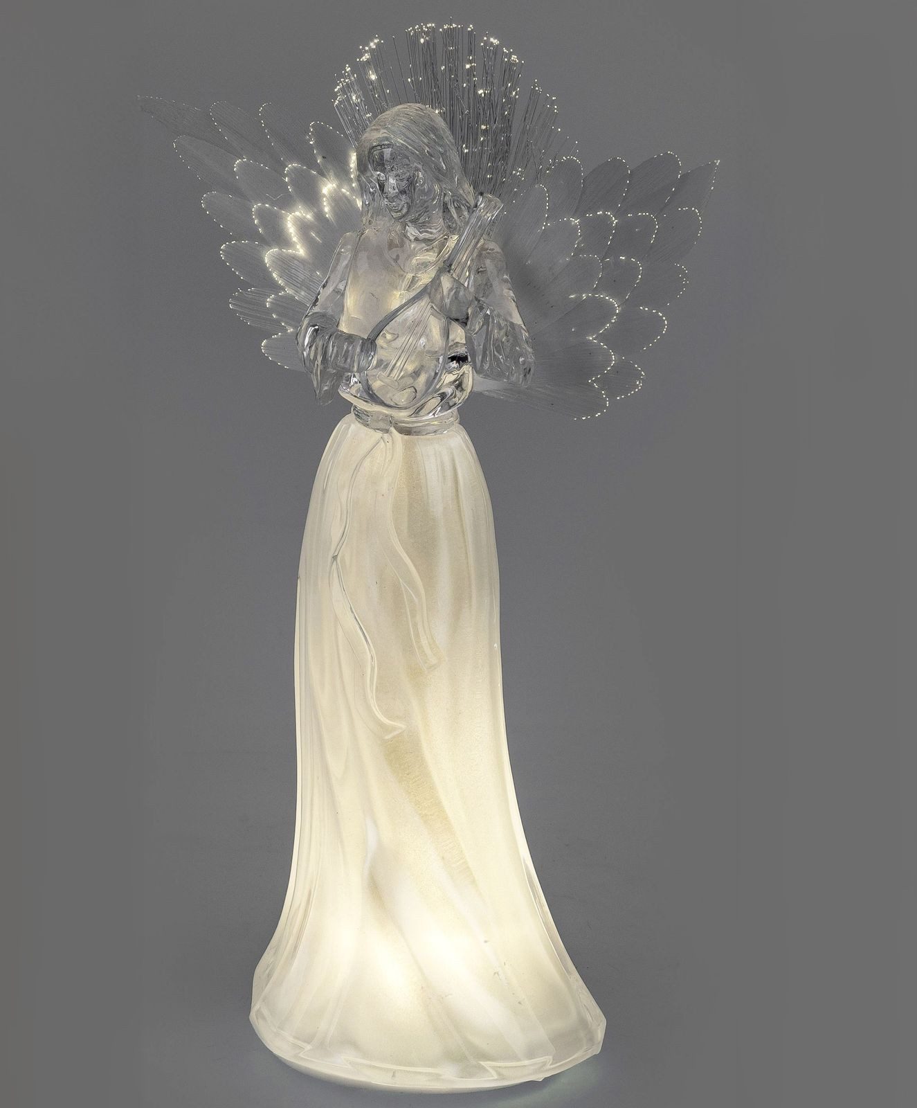 formano LED Dekofigur 2er Set LED Engel 28 cm Acryl mit Fiberglas-Flügeln Warmweiß Timer 6h