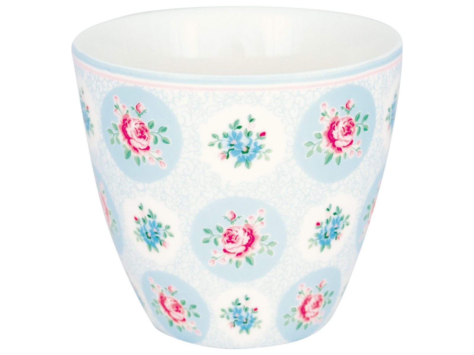 Greengate Becher Elle Latte Cup pale blue 0,35l, Steingut