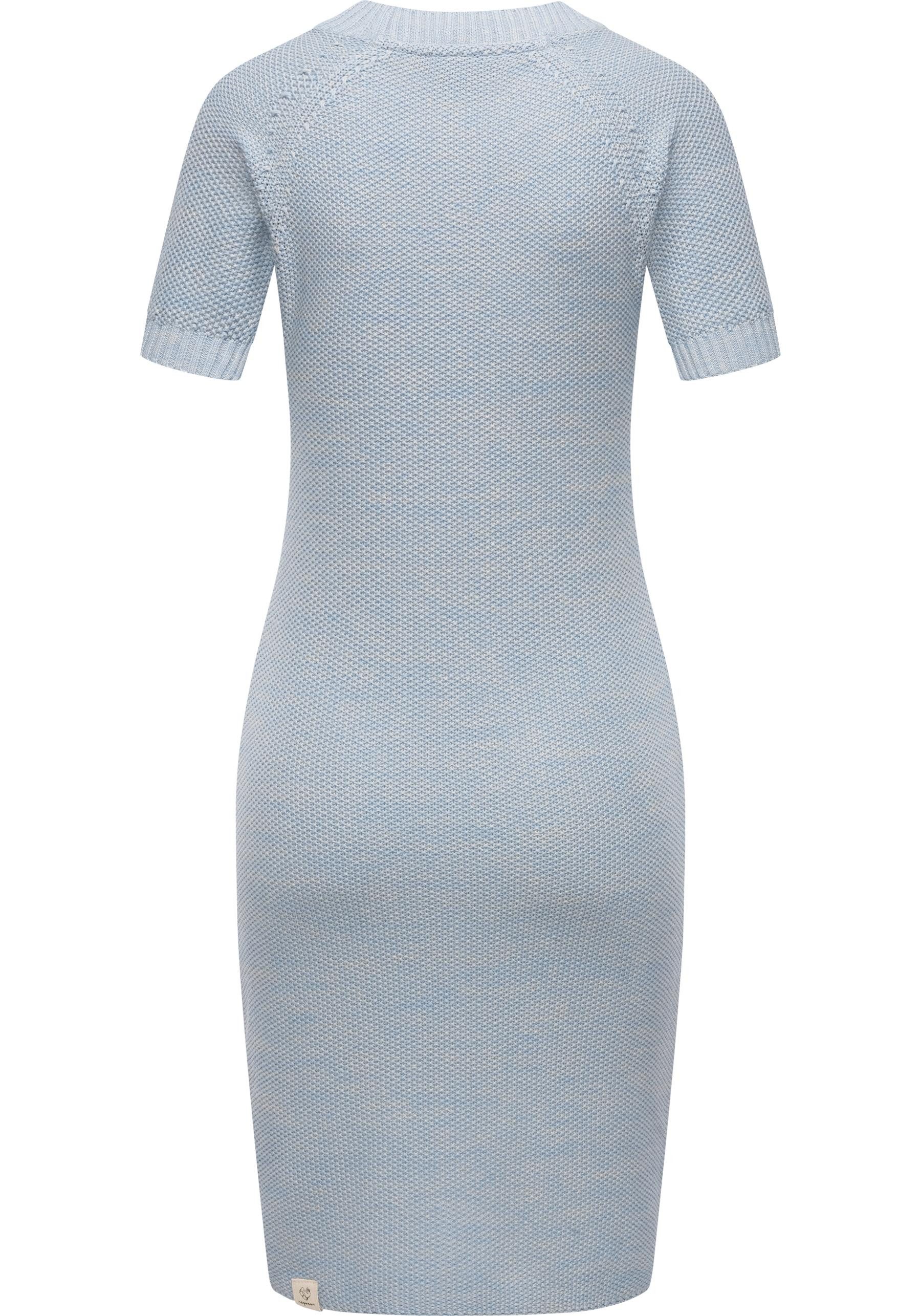 Ragwear Strickkleid Kolya kurzärmliges Damen Midikleid in Strickoptik