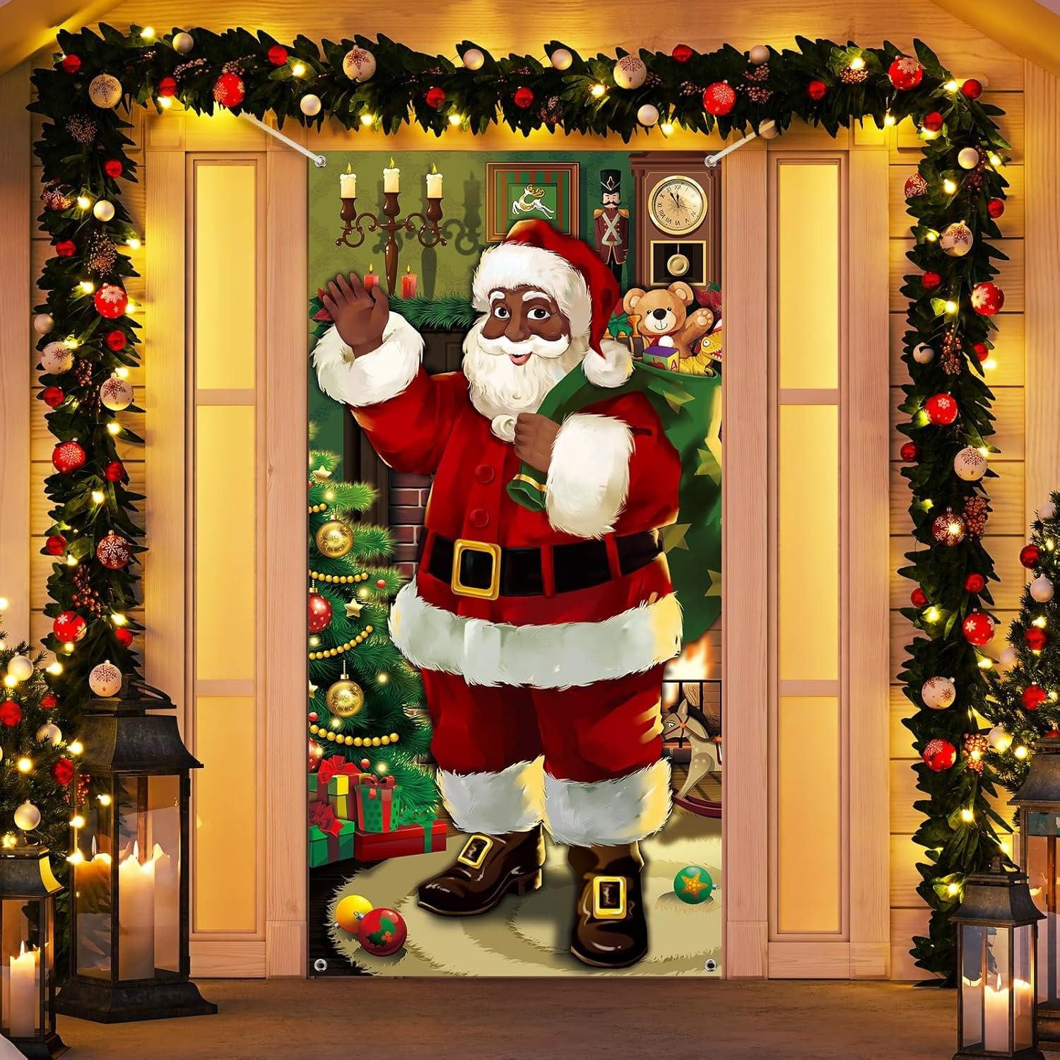 Hängedekoration Weihnachtsmann Tür Banner Weihnachten Dekoration Hängend Schwarz