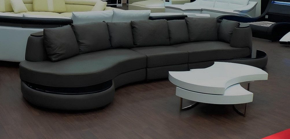 Xlmoebel Ecksofa Designer Ledersofa U-Form in elegantem Design, Hergestellt in Europa