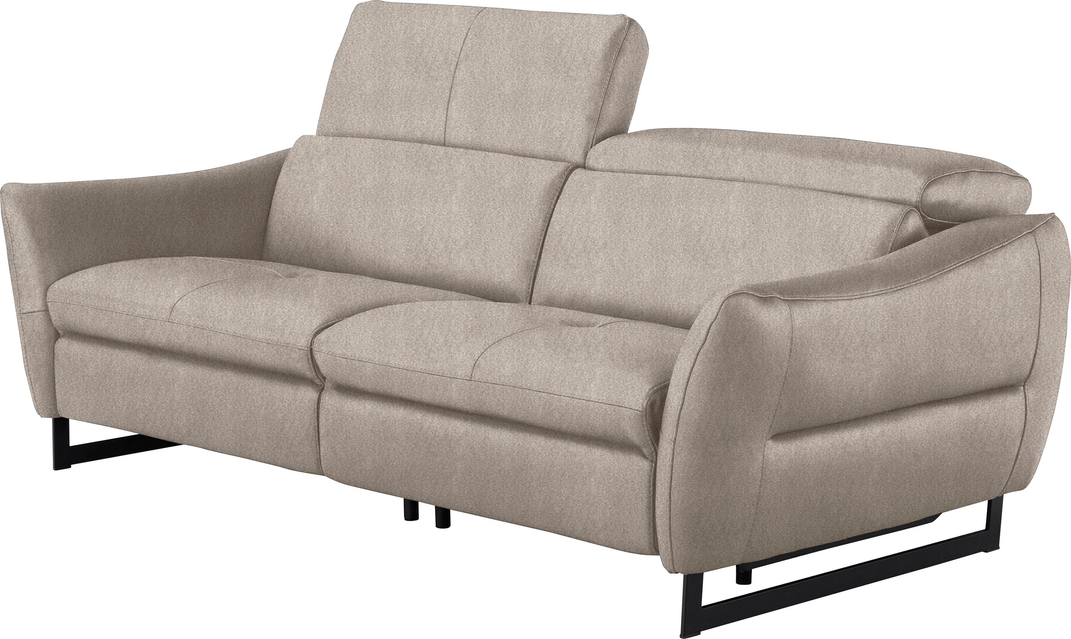 Egoitaliano 2,5-Sitzer Dafne, elegantes Designsofa mit hohem Sitzkomfort, wahlw. mit elektrischer Relaxfunktion, Kopfteile manuell verstellbar