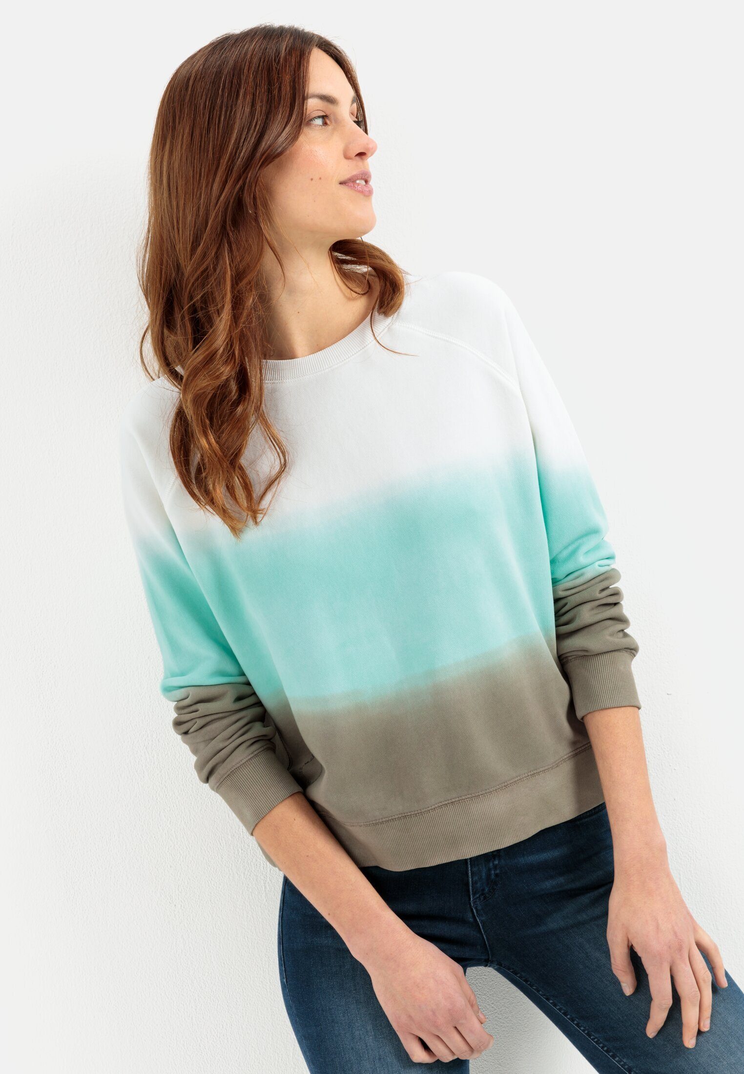 camel active Sweatshirt mit Dip-Dye-Effekt Langarm