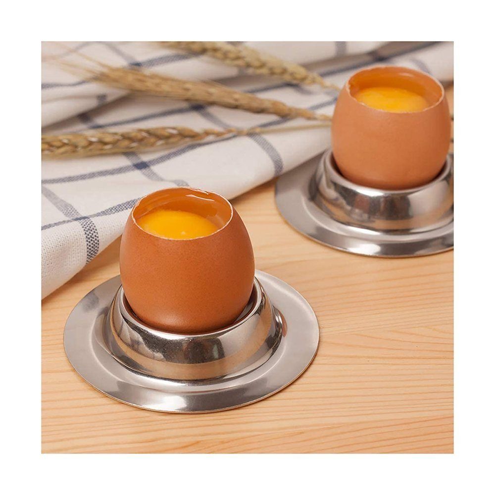 TUABUR Küchenwender mit Eierhalter Eierbechern 6-teiliges Edelstahl Set stapelbaren