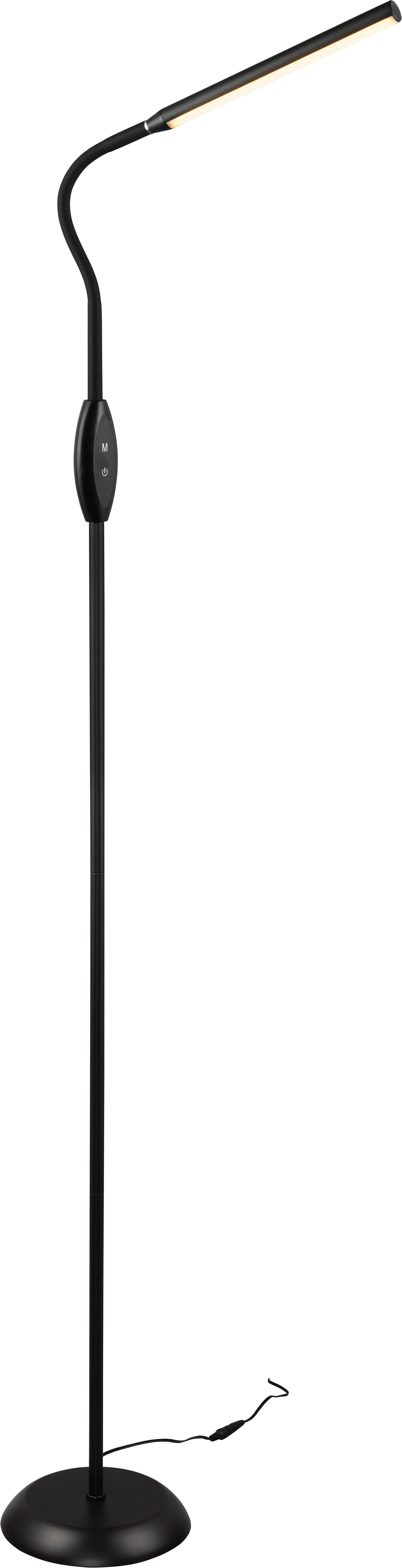 Reality Leuchten LED Stehlampe TORO, LED Stehleuchte mit Flexarm, Höhe 145cm Tiefe 45cm 5W 700 Lumen, Dimmfunktion, mehrere Helligkeitsstufen, LED fest integriert, Farbwechsler, warmweiß - kaltweiß, Touch Dimmer und Lichtfarbe in Stufen wählbar 3000-4000-5000K