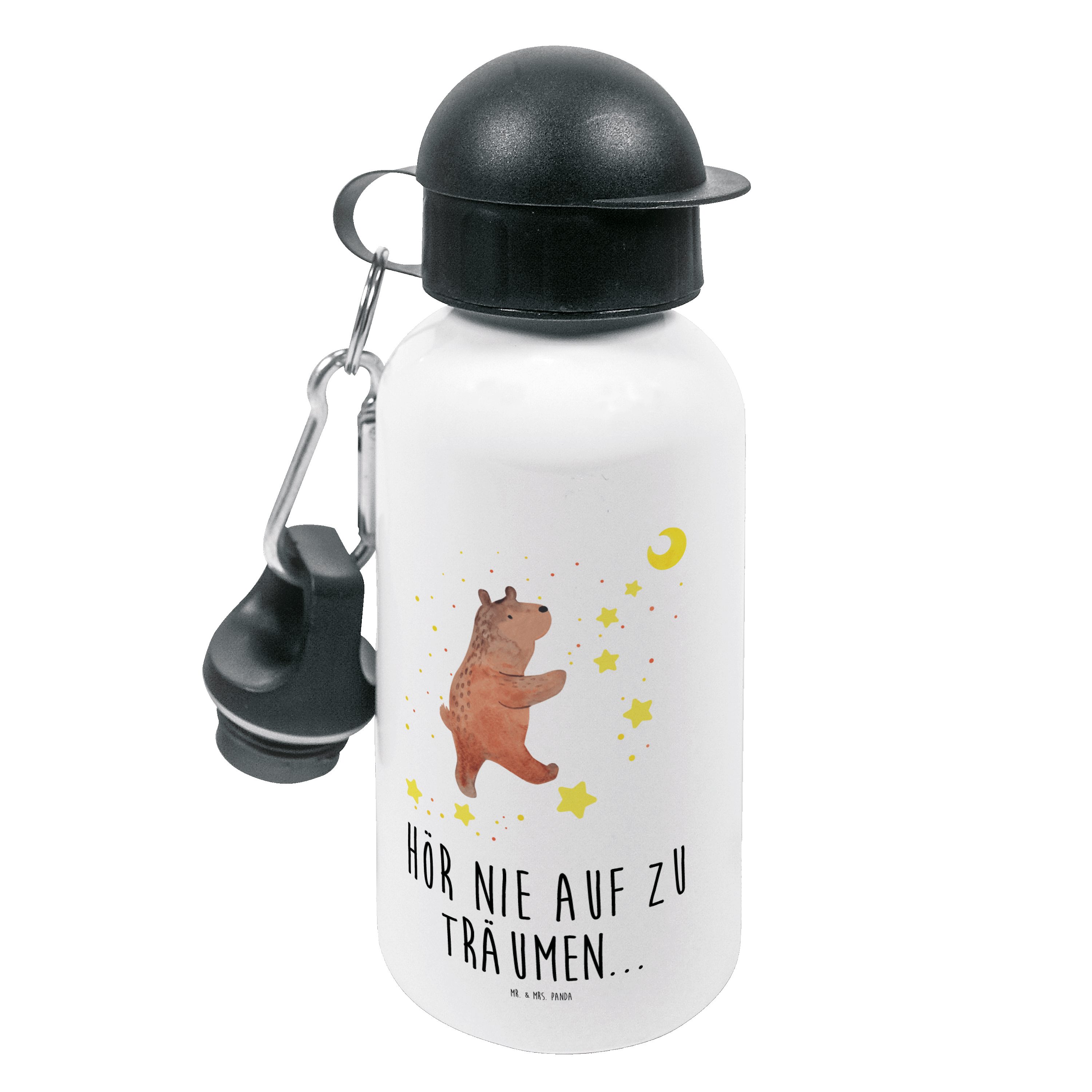 Mr. & Mrs. Panda Trinkflasche Bär Träume - Weiß - Geschenk, Traum, Kinder Trinkflasche, Grundschul