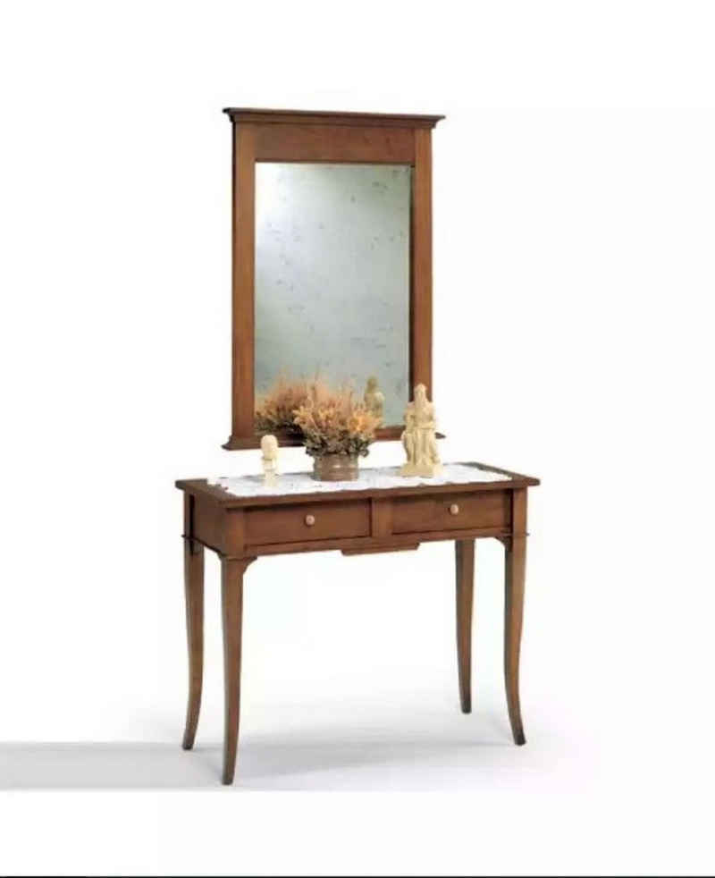 JVmoebel Konsolentisch Konsolen Tisch Möbel Set Konsole Holzkonsole mit Spiegel Luxus (2-St., 1x Konsole + 1x Spiegel), Made in Europa