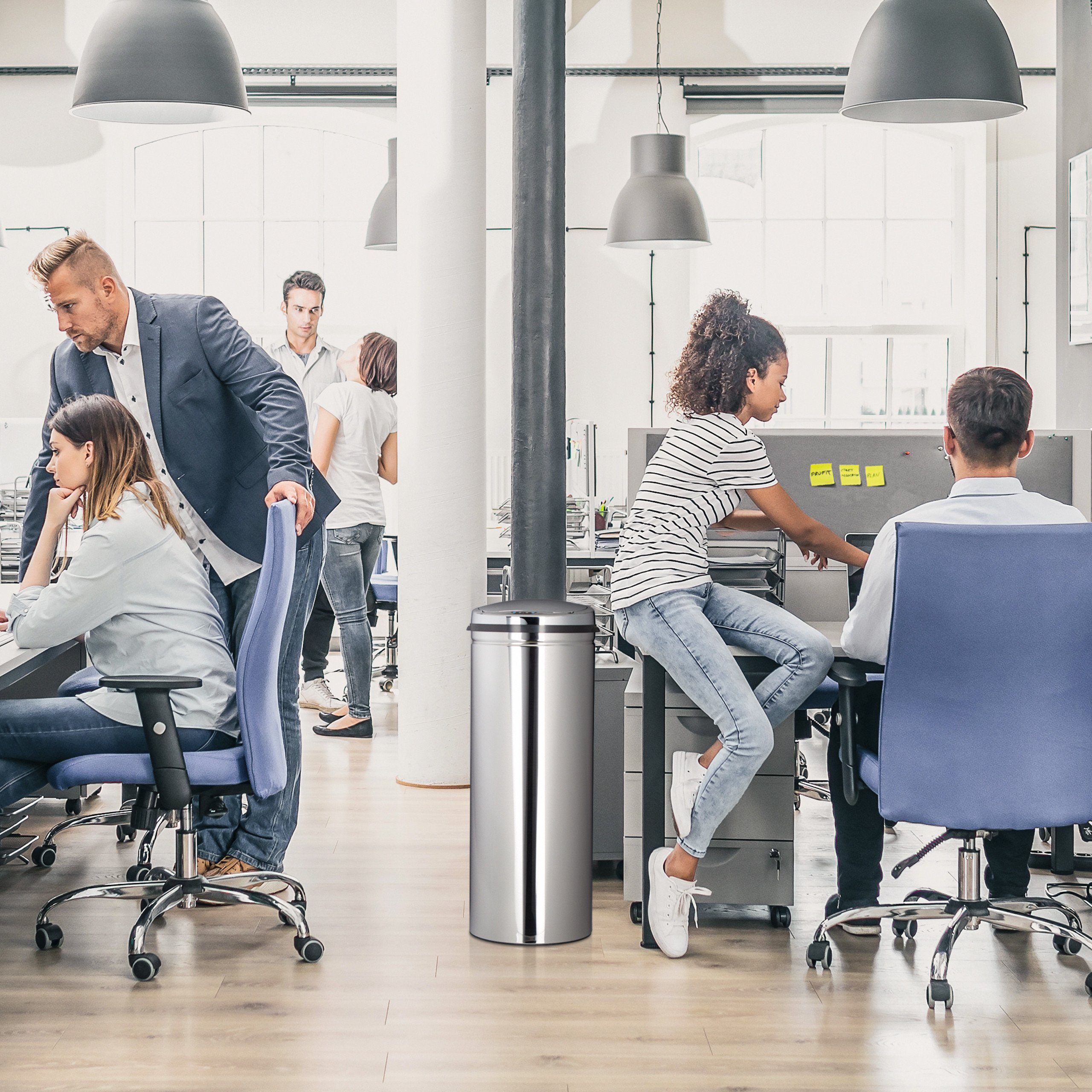 relaxdays Mülleimer 50 L mit Sensor