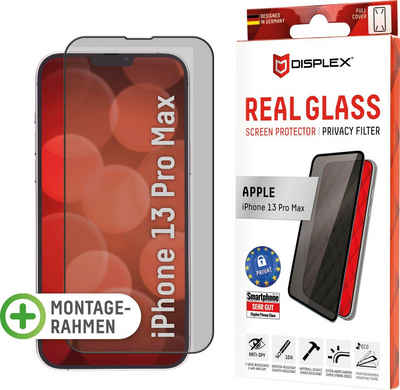 Displex »DISPLEX Privacy Panzerglas (10H) für Apple iPhone 13 Pro Max, Eco-Montagerahmen, Privacy Filter, Tempered Glas, kratzer-resistente Schutzfolie, hüllenfreundlich«, Displayschutzfolie