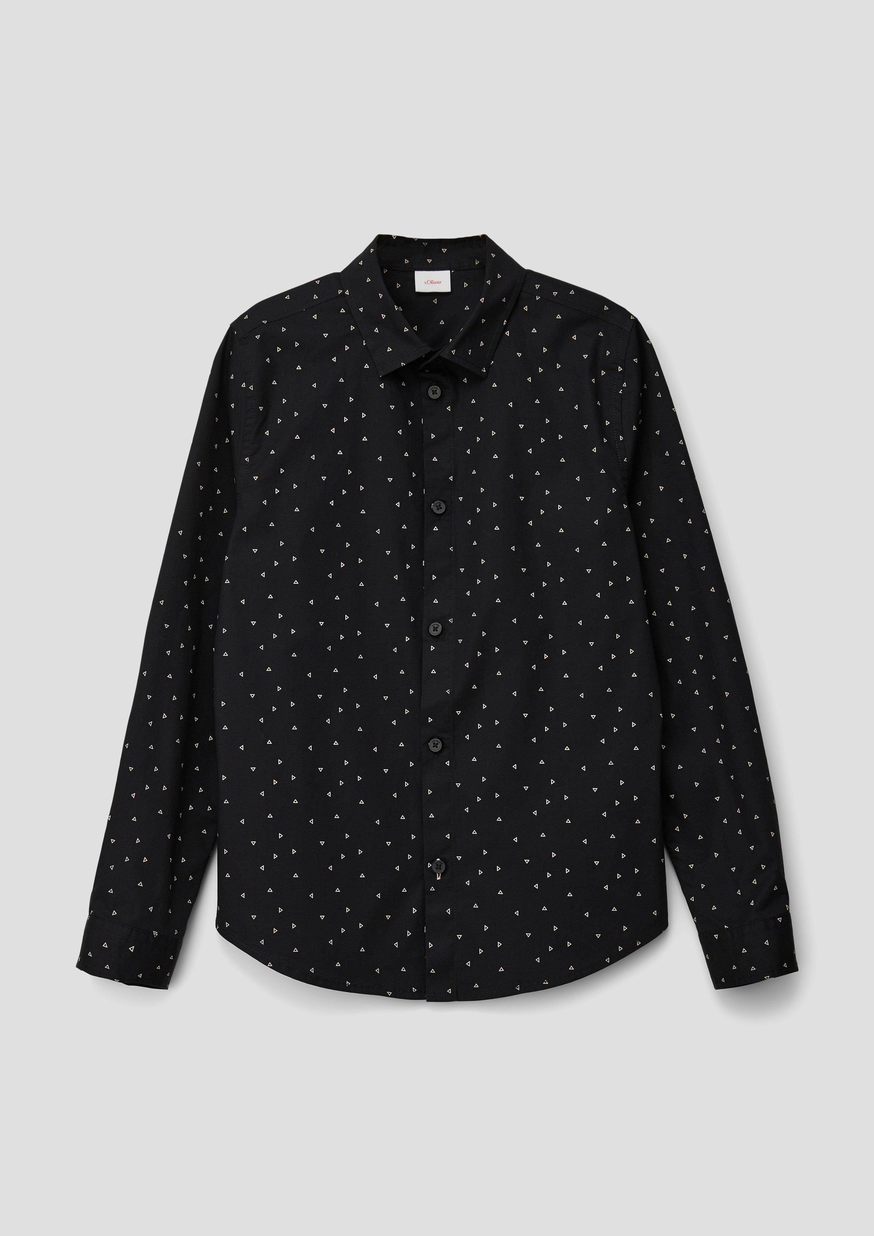 Langarmhemd Slim: Hemd mit Allover-Print
