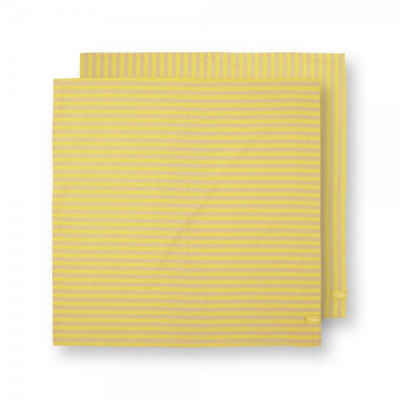PiP Studio Geschirrtuch Geschirrtücher-Set Stripes Gelb (65x65cm) (2-teilig)