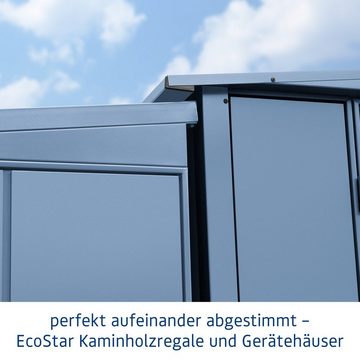 Hörmann Ecostar Kaminholzregal Elegant Typ 2 aus Metall (181 x 103 x 198 cm (T x B x H), feuerverzinktes Stahlblech