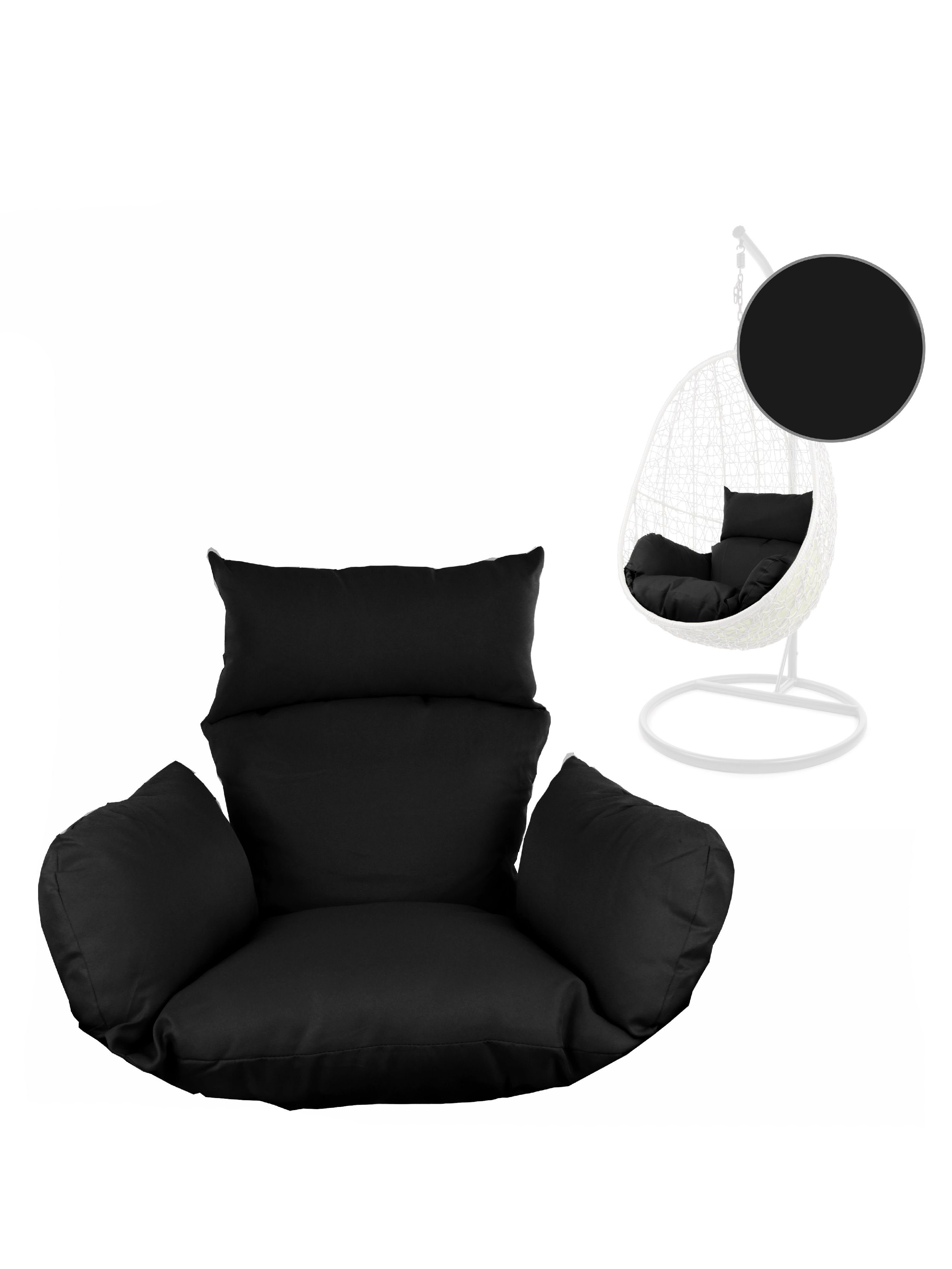 KIDEO Sitzkissen Hängesessel Zubehör, Nestkissen, Nest-Kissen black) Sitzkissen, für Hängesessel, (9999 St), schwarz verschiedene Polsterauflagen Farben, (1