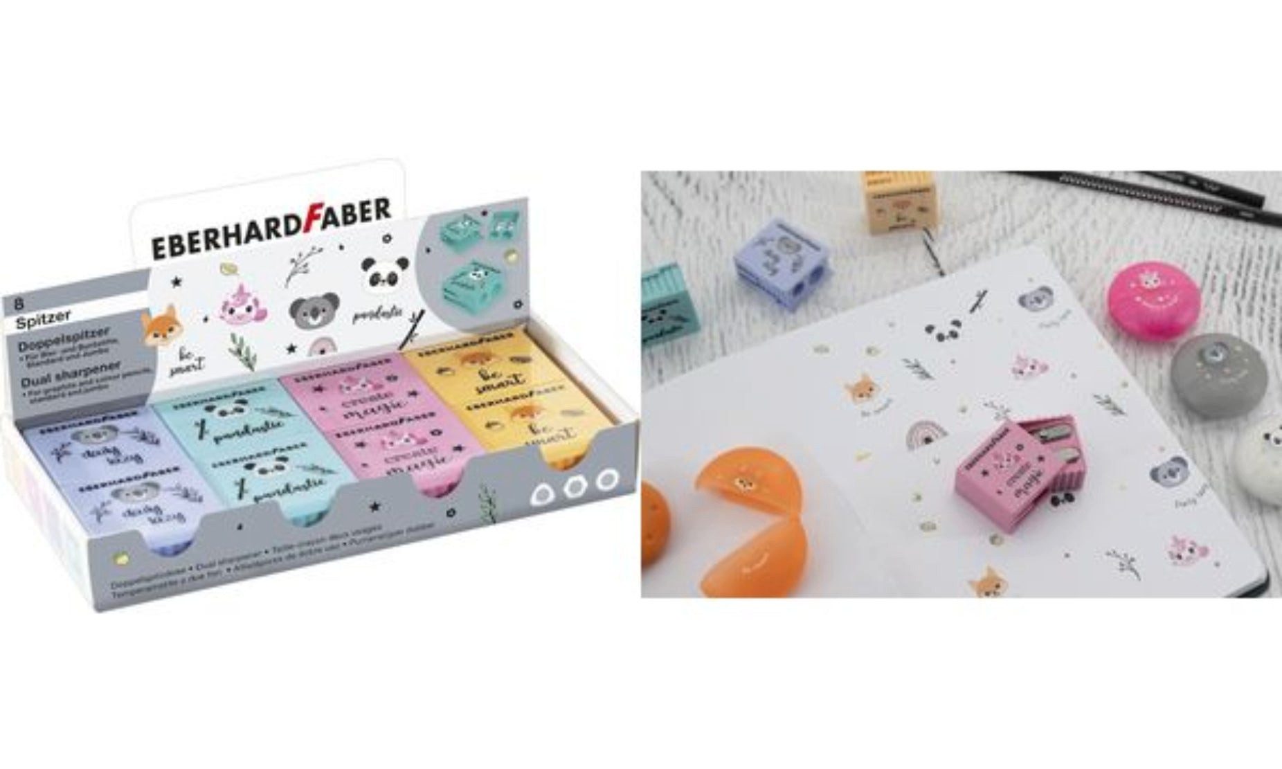 Eberhard Faber Buntstift EBERHARD FABER Doppelspitzdose Animal – 1 zufällig