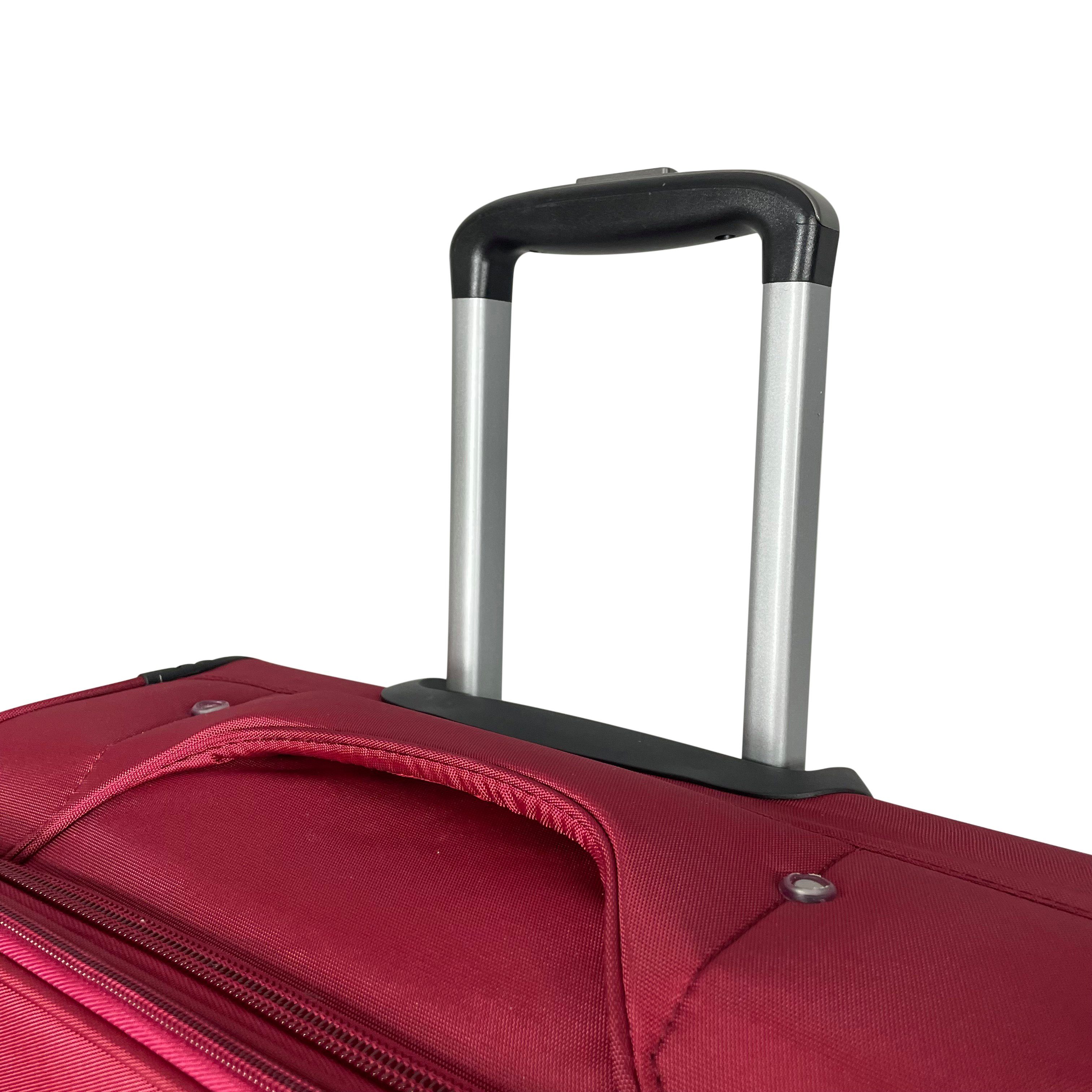 erweiterbar Zwillingsrollen (M/L/XL/XXL/Set) Reisekoffer Stoffkoffer Rot MTB Koffer