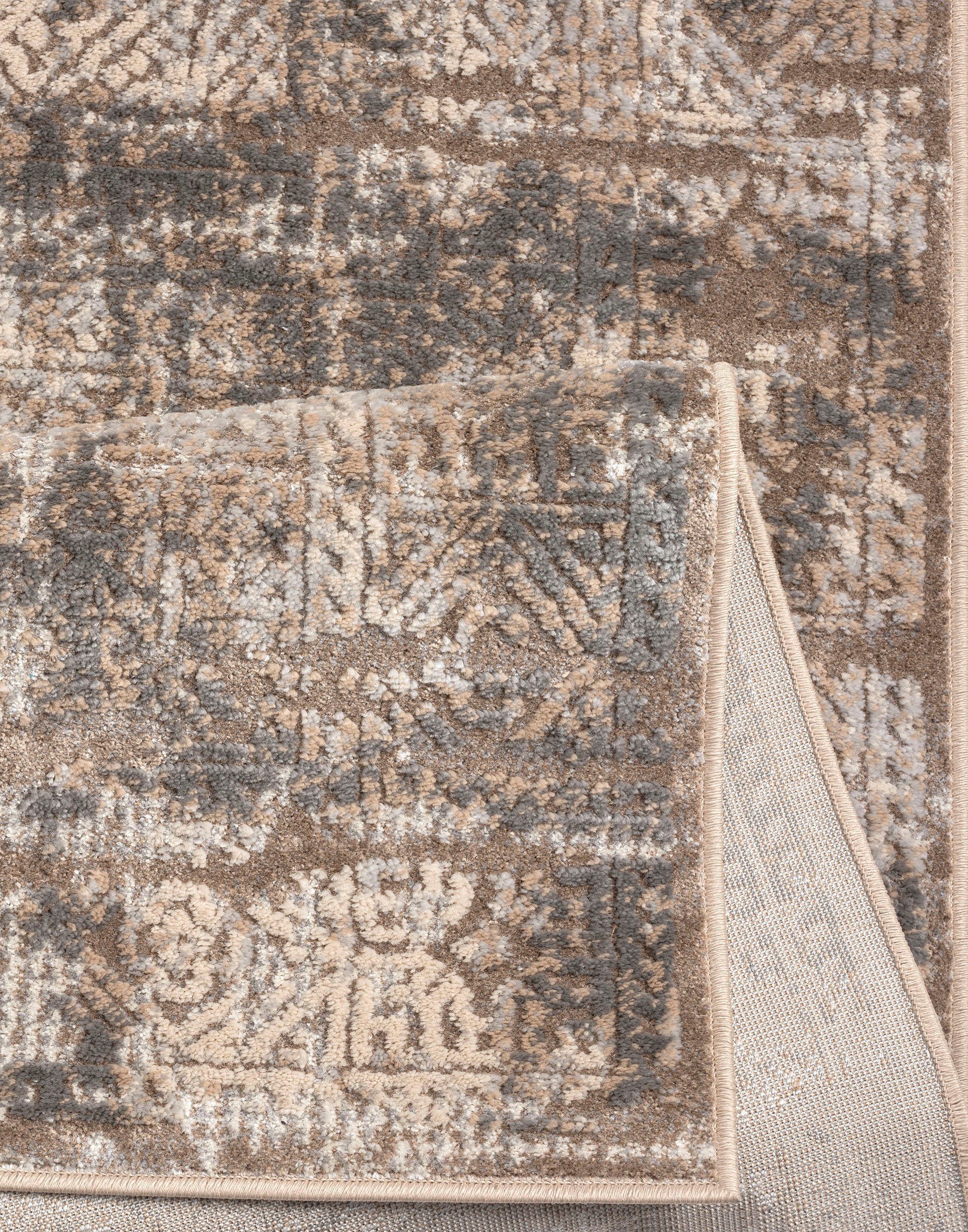 OTTO home Teppich Selin, rechteckig, Höhe: 9 mm, dezenter Glanz, Schrumpf-Garn-Effekt, im Vintage-Look, dichte Qualität