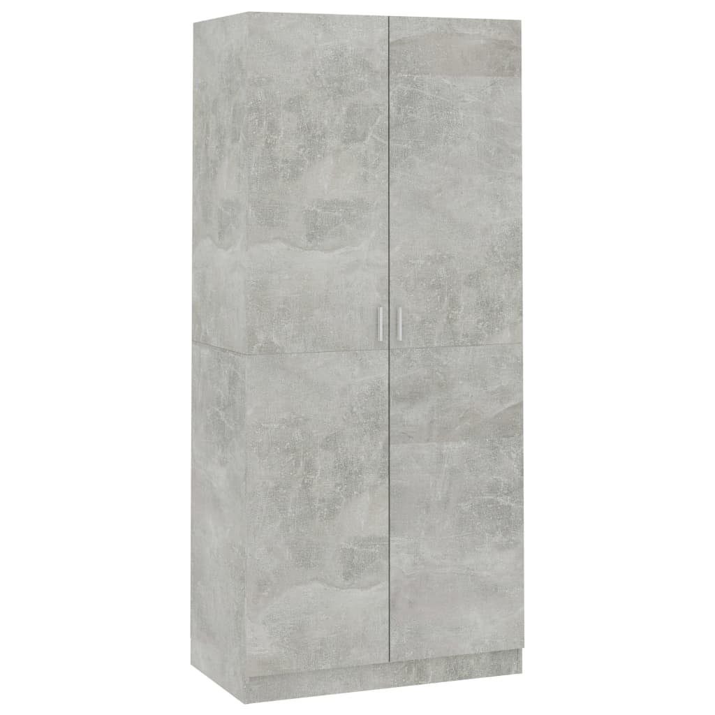 vidaXL Kleiderschrank NA Kleiderschrank Betongrau 90x52x200 cm Spanplatte
