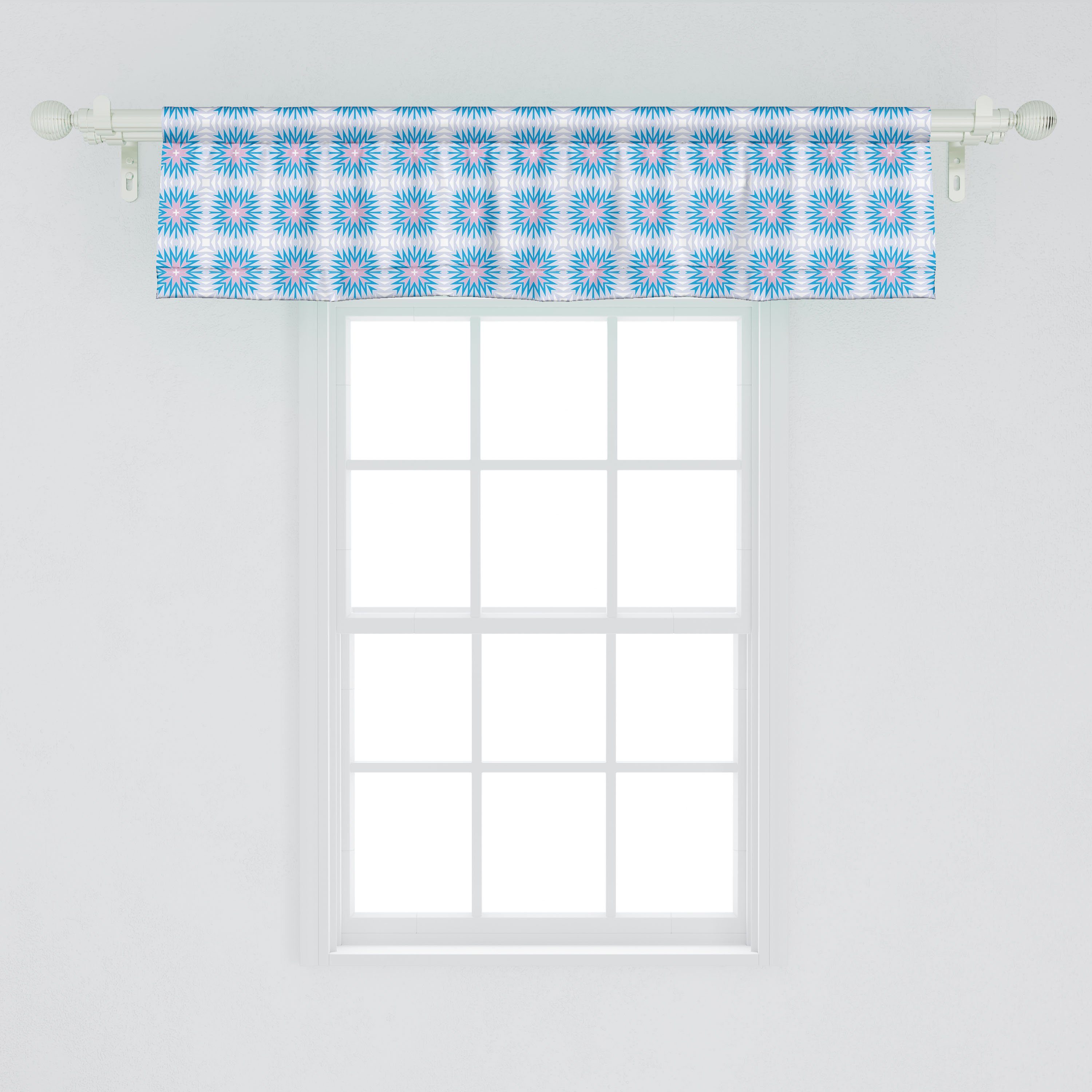 Scheibengardine Vorhang Volant für mit Abakuhaus, Schlafzimmer Formationen Küche Microfaser, Stangentasche, Farben zyklische Dekor Gedämpfte