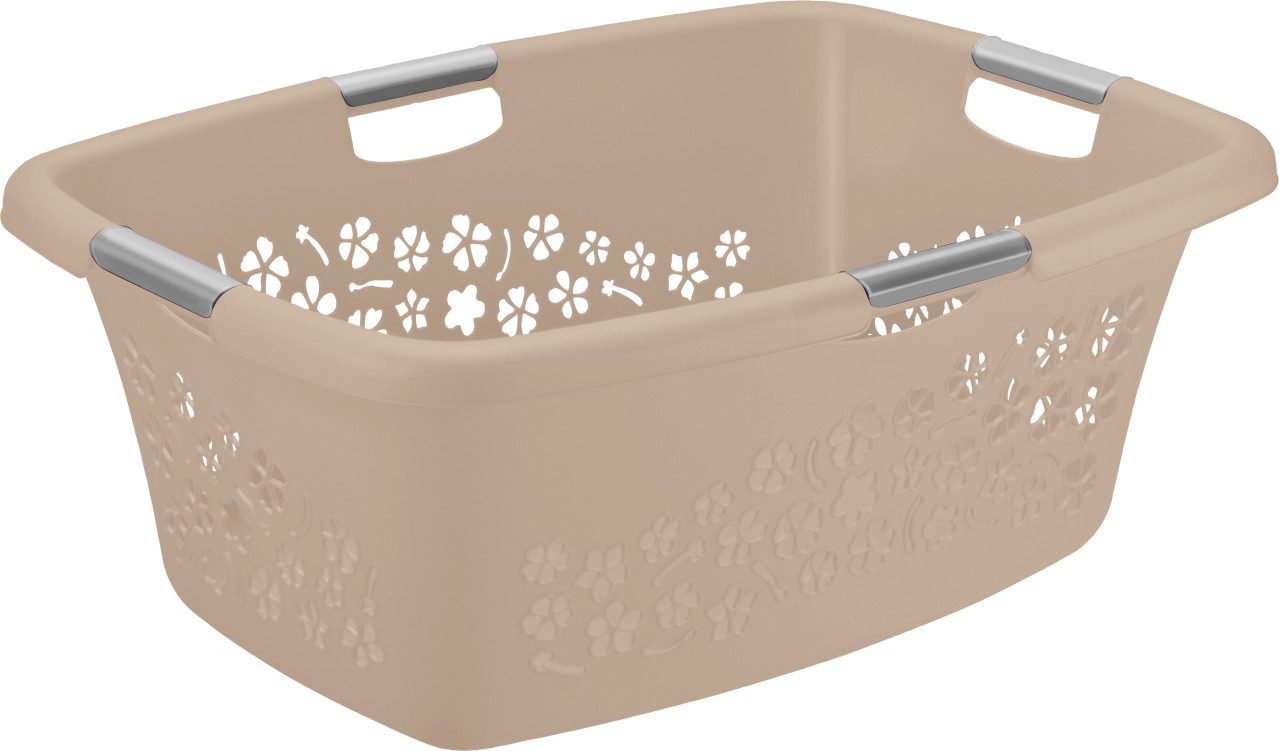 ROTHO Wäschewanne Rotho Wäschekorb Flowers 50 l meadow rose