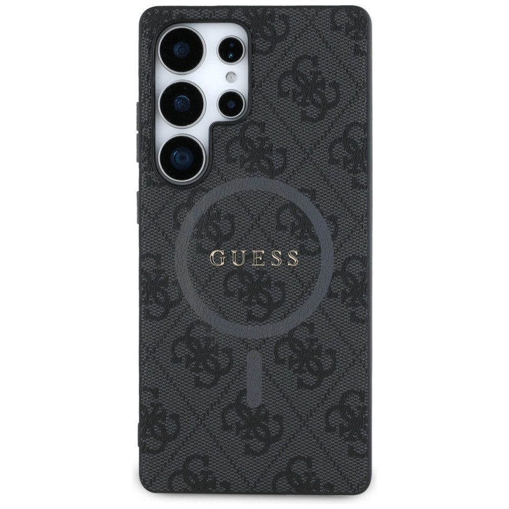 Guess Handyhülle Galaxy S25 Ultra Kunstleder grau MagSafe Logo goldfarben 6,9 Zoll, Kantenschutz – Bild 3 von 5
