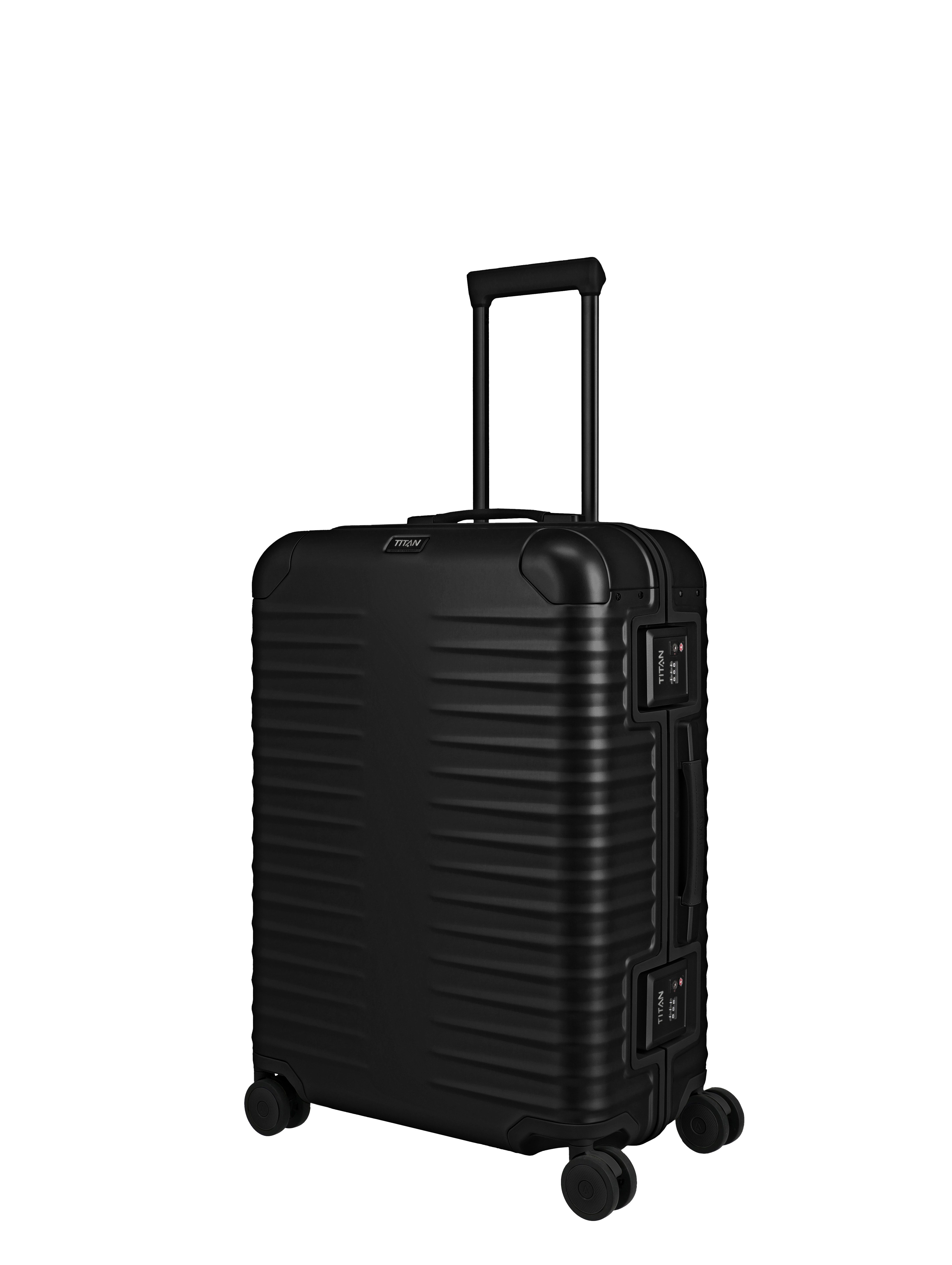 TITAN - Made in Germany Trolley ETERNITY M+ Aluminium Reisekoffer Made in Germany, 4 Rollen, 100 % Aluminium, Smart Frame und Echtledergriffe