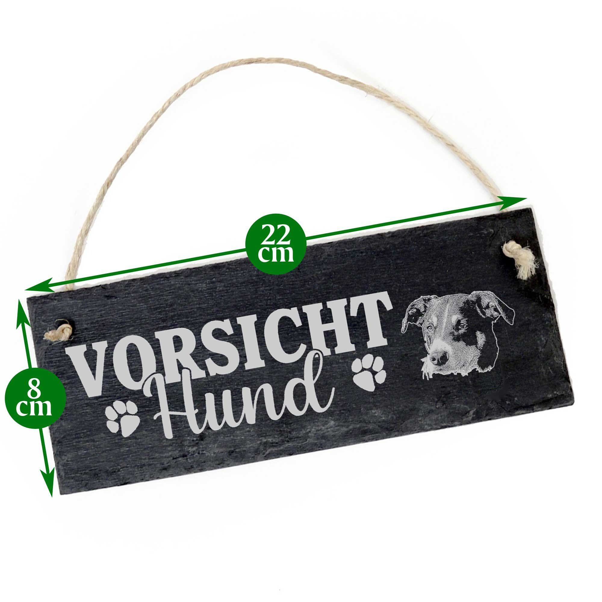 Hängedekoration 22x8cm Schild Hund Appenzeller Vorsicht Dekolando Sennenhund