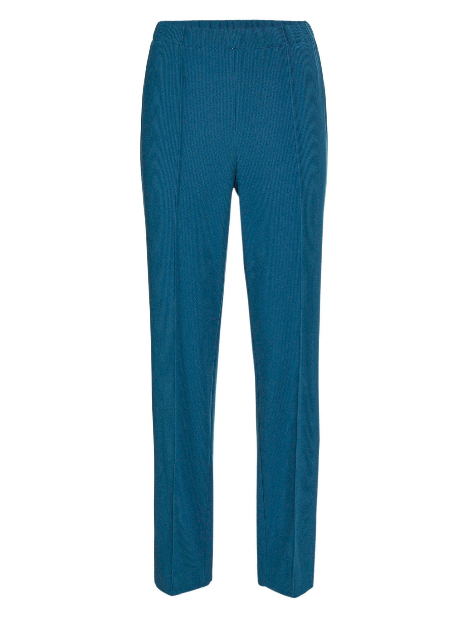 GOLDNER Schlupfhose Rippenhose mit Biesen Bequeme Stretchhose mit Schlupfbund und Knöchellänge