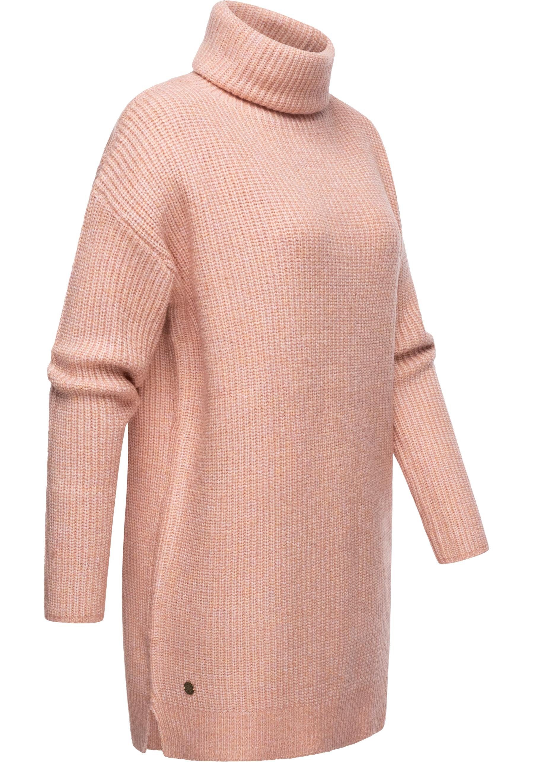 Lynea (0-tlg) Ragwear Strick Remake Strickpullover aus rosa schicker Rollkragenpullover Damen