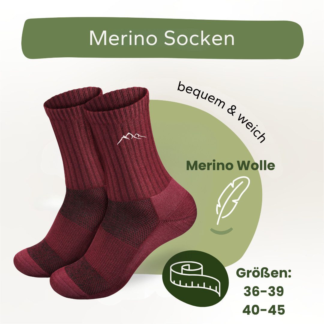 Gipfelgaudi Wandersocken Merino Socken, Unisex Socken, Gepolsterte Ferse, schnelltrocknend