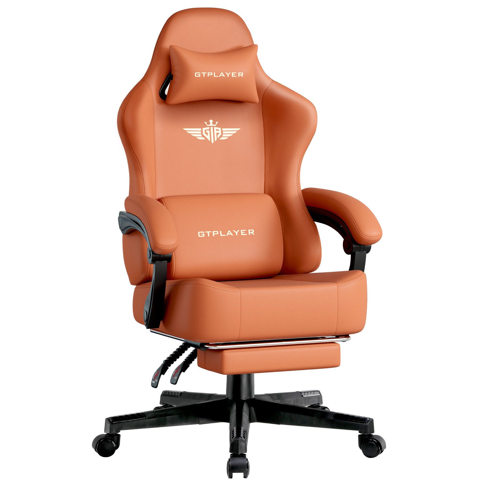 GTPLAYER Gaming-Stuhl Atmungsaktiver Bürostuhl, ergonomisch Hochwertiger - Stoff/Kunstleder, 160° Verstellbare Rückenlehne und ausziehbare Fußstütze