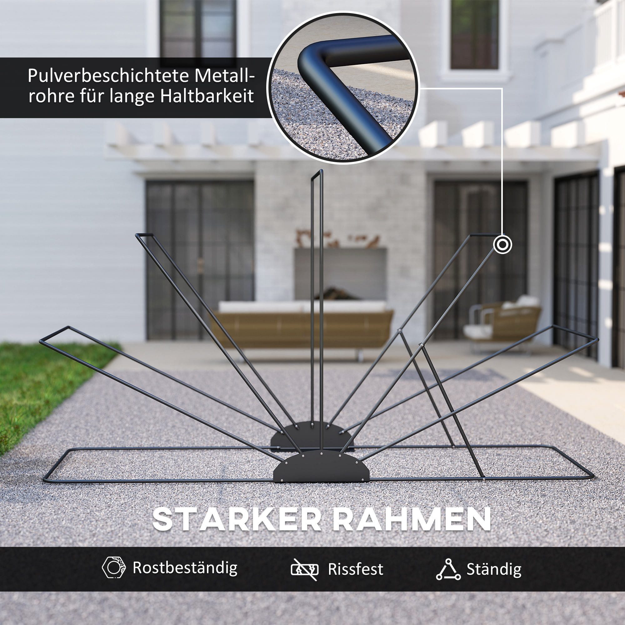 Outsunny Faltgarage Motorrad Abdeckplane mit Fenster Wasserdicht Motorradgarage (faltbar Outdoor Motorradabdeckung, 1-St., Motorrad Abdeckplane), für 2 Motorräd – Bild 5 von 5