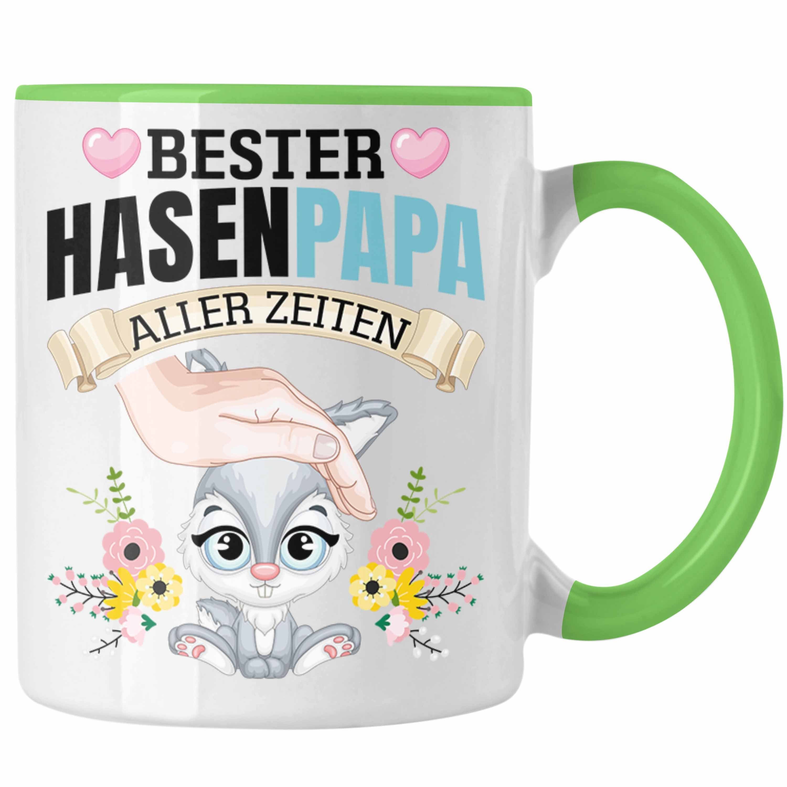 Trendation Tasse Hasen Tasse Geschenk Hasen-Besitzer Kaninchen Kinder Bester Hasen Papa Grün
