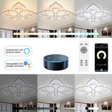 LETGOSPT Deckenleuchte LED Deckenleuchte Dimmbar,Wohnzimmerlampe mit APP und WIFI-steuerung, kaltweiß, neutralweiß, warmweiß, 80W moderne Deckenbeleuchtung für Alexa und Google-Assistant
