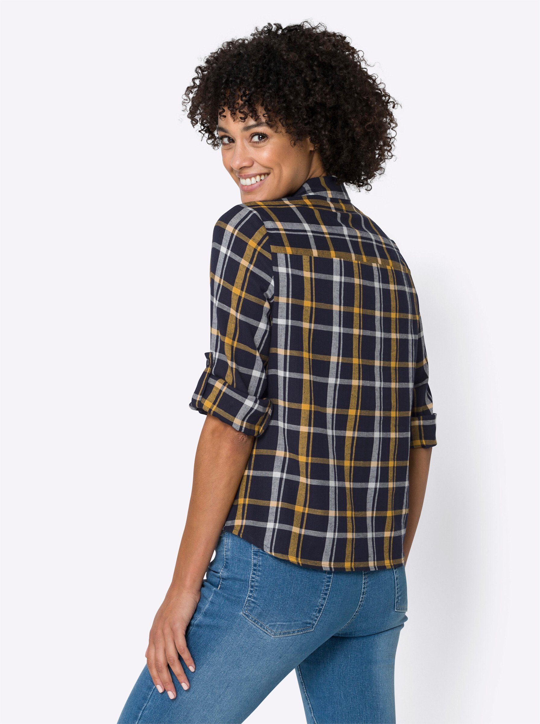 Sieh an! Klassische Bluse Flanellbluse günstig online kaufen