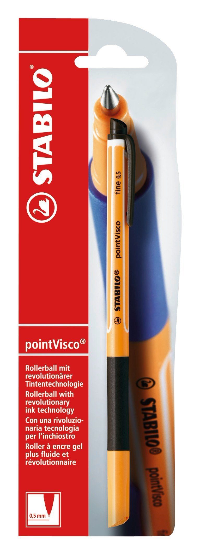 STABILO Tintenroller Rollerball Point Visco schwarz 1er Blister