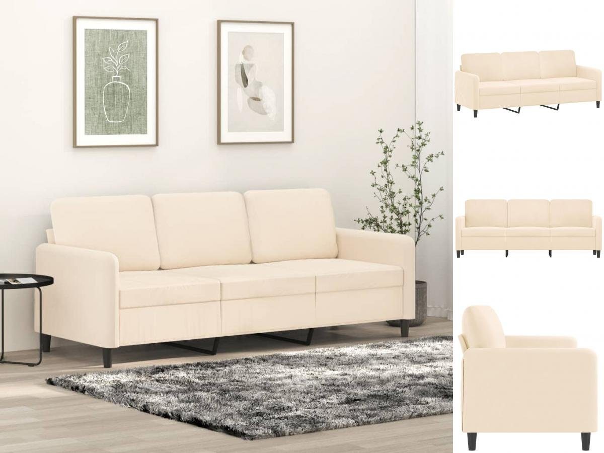 vidaXL Sofa 3-Sitzer-Sofa Creme 180 cm Samt Couch